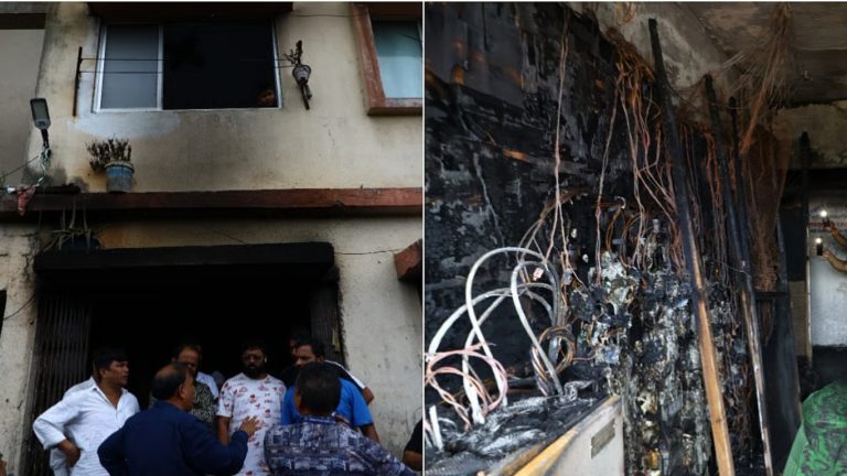मुंबईत अग्नितांडव, घाटकोपर इमारतीला मध्यरात्री भीषण आग, १३ जण जखमी...