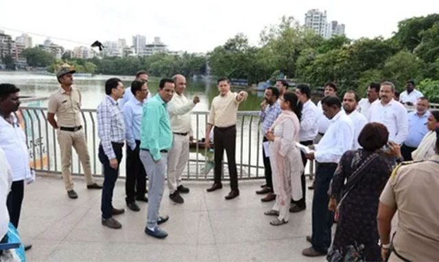 शहरातील पाणी साचणाऱ्या सखल भागांची पाहणी