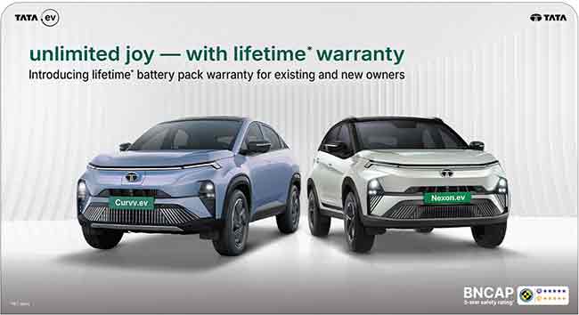 Tata Motors EV: टाटा मोटर्सतर्फे कर्व्ह.इव्ही आणि नेक्सॉन.इव्हीसाठी आजीवन बॅटरी वॉरंटी