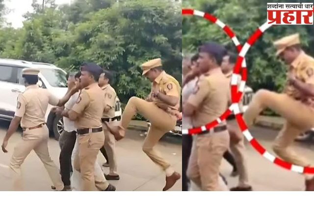 पोलीस अधिकाऱ्याची आंदोलकाला फिल्मी स्टाईल लाथ का मारली? पोलीस अधिकाऱ्यांनी सांगितलं