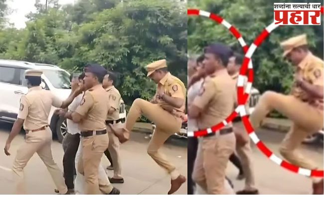 पोलीस अधिकाऱ्याची आंदोलकाला फिल्मी स्टाईल लाथ का मारली? पोलीस अधिकाऱ्यांनी सांगितलं