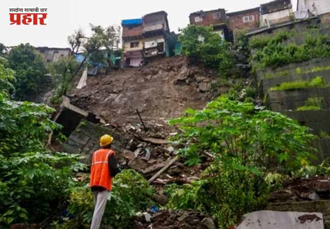 मुंबईत मुसळधार पाऊसामुळे दरड कोसळली, दोघांचा मृत्यू, अनेकजण जखमी