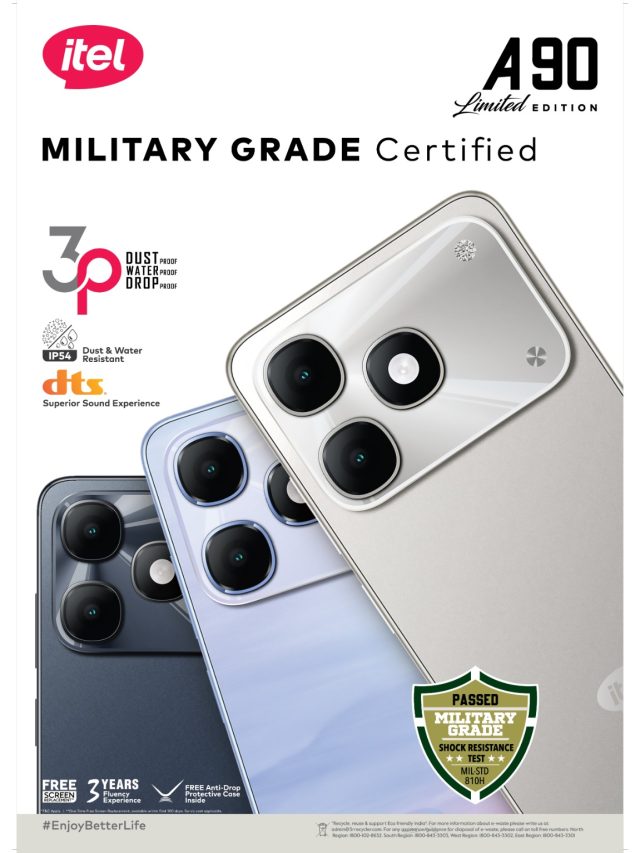 itel A90 लिमिटेड एडिशन लाँच मिलिटरी ग्रेड प्रोटेक्शनसह ७००० रूपयांत लाँच