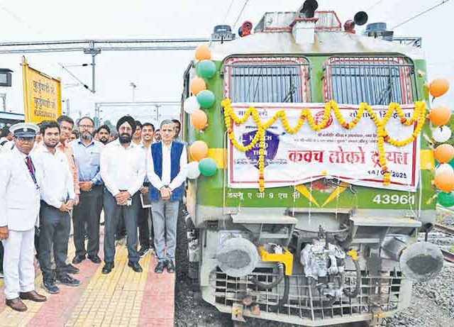 सोलापूर विभागात पहिली ‘कवच’ चाचणी यशस्वी