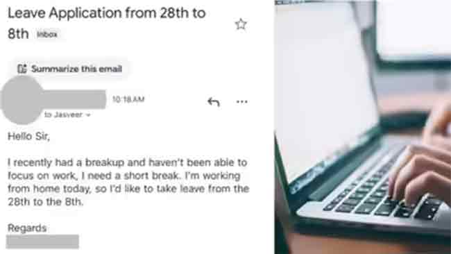 “सर, माझं ब्रेकअप झालंय…” Gen Z कर्मचाऱ्याचा ईमेल सोशल मीडियावर तुफान व्हायरल!