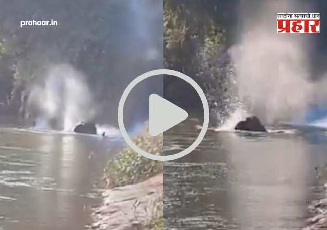 Firecraker Attack On Elephant : क्रूरतेचा कळस! सिंधुदुर्गमध्ये नदीत आंघोळ करणाऱ्या 'ओंकार हत्ती'वर सुतळी बाॅम्बने हल्ला; व्हिडिओ व्हायरल