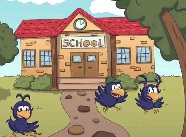 कावळा निघाला शाळेला...