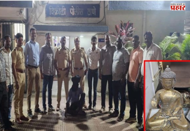 विक्रोळीच्या बुद्ध विहारातून भगवान गौतमांची चोरीला गेलेली मूर्ती मिळाली, सीसीटीव्हीच्या सहाय्याने पोलिसांनी केला चोराचा पर्दाफाश
