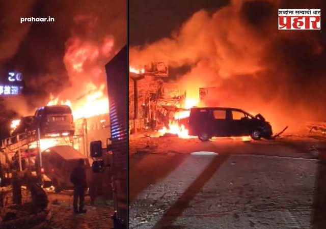 Japan : जपानमध्ये ५० वाहनांचा थरारक साखळी अपघात! एक्स्प्रेस वेवर वाहनांचे जळते लोळ; एका महिलेचा मृत्यू, २६ प्रवासी जखमी