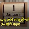 New Year News Rules : नवं वर्ष, नवे नियम! १ जानेवारीपासून तुमचे आर्थिक गणित बदलणार; २०२६ मध्ये लागू होणारे 'हे' १० मोठे बदल!