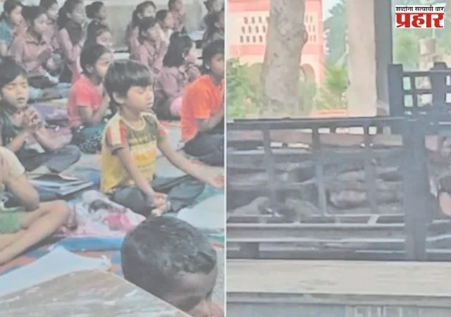 स्मशानभूमीत जळत्या चितेशेजारी मुलांचा अभ्यास