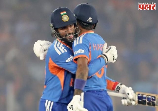 अहमदाबाद टी-२०: तिलक-हार्दिकची तुफानी खेळी भारताचा दक्षिण आफ्रिकेसमोर धावांचा २३२ डोंगर