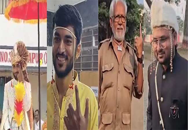 कोणी परदेशातून, कोणी घोड्यावरुन, कोणी गब्बरसिंहच्या वेशात आलं पण मतदान करुन गेलं, नवरदेवानं लग्नाआधी मतदान केलं
