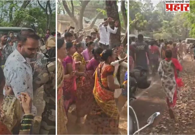 नॅशनल पार्क बंद : आदिवासींच्या घरावर बुलडोझर, आंदोलकांनी केली दगडफेक