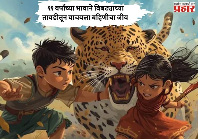 धाडसाचे अमाप कौतुक! ११ वर्षांच्या भावाने बिबट्याच्या तावडीतून वाचवला बहिणीचा जीव