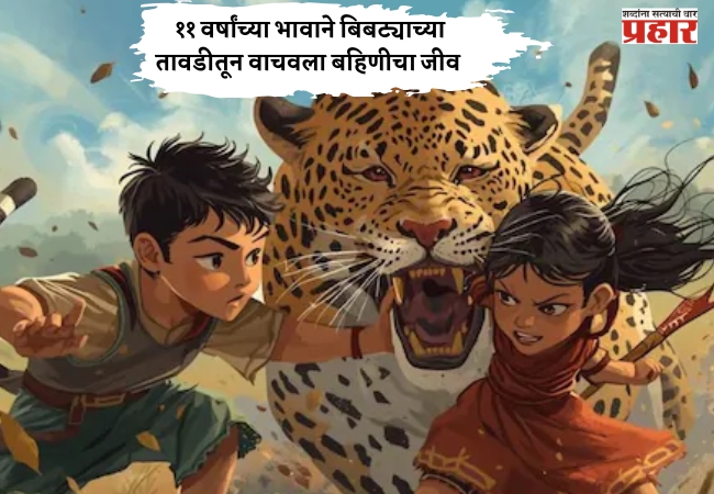 धाडसाचे अमाप कौतुक! ११ वर्षांच्या भावाने बिबट्याच्या तावडीतून वाचवला बहिणीचा जीव