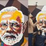 टाकाऊ कपड्यांतून साकारली कलाकृती; पंतप्रधान  मोदीचं ६ फूट पोर्ट्रेट चर्चेत