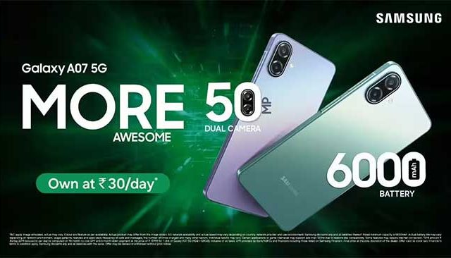 सॅमसंग इंडियाचा 'गॅलेक्‍सी ए०७ ५जी' लाँच