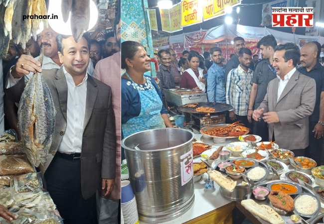 Nitesh Rane : ठाण्यातील ‘मालवणी महोत्सवा’त मंत्री नितेश राणे यांची हजेरी; स्टॉलला भेट देऊन ग्राहकांशी साधला संवाद