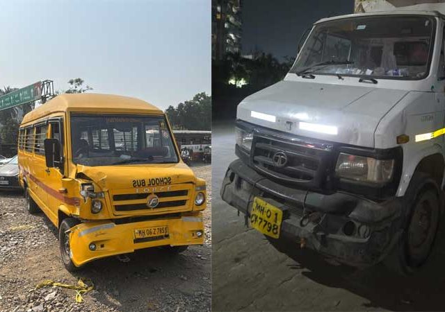 पनवेलमध्ये स्कूल बसला अपघात, विद्यार्थी जखमी