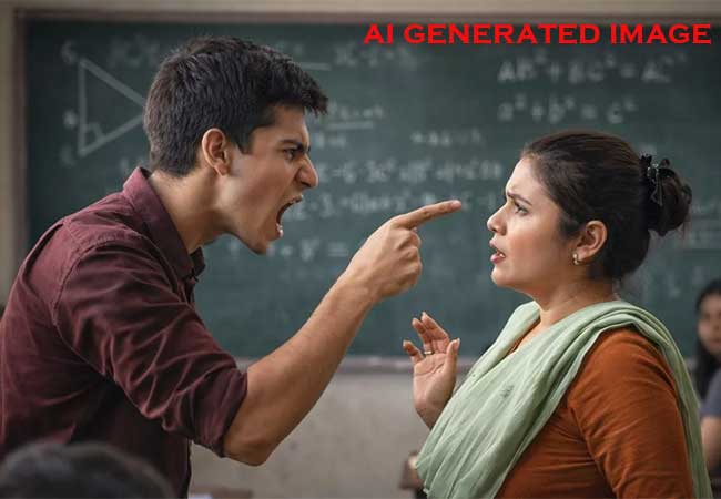 मोहम्मद खान अन्सारीने शिक्षिकेला केली मारहाण