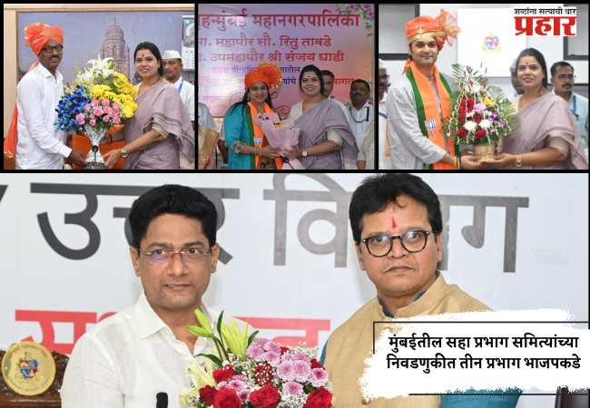 मुंबईतील सहा प्रभाग समित्यांच्या निवडणुकीत तीन प्रभाग भाजपकडे