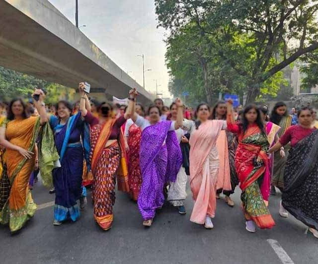 उत्तर-पश्चिम मुंबईत महिला दिनानिमित्त ‘साडी वॉकाथॉन’