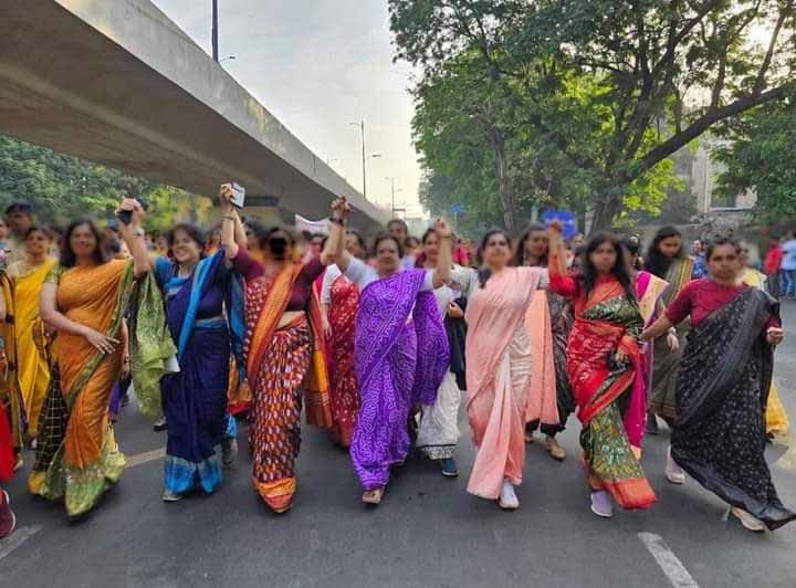 उत्तर-पश्चिम मुंबईत महिला दिनानिमित्त ‘साडी वॉकाथॉन’