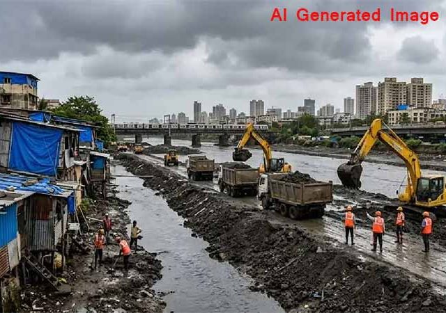 Mithi River : मिठी नदीत डेब्रीज टाकून वाढवले जाते गाळाचे वजन
