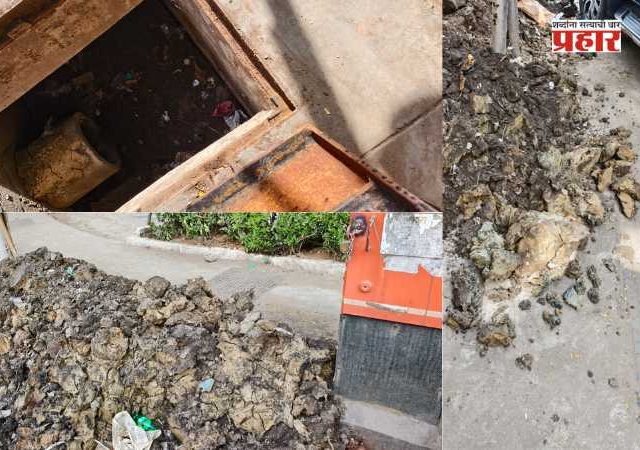 BMC News : बांधकामांमधील पाणी गटारात, सुकलेल्या चिखलाने भरले गटार