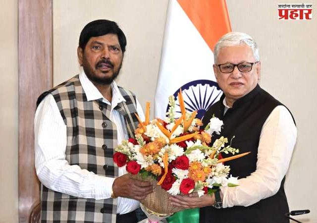 Ramdas Athawale : केंद्रीय राज्यमंत्री रामदास आठवले यांनी घेतली राज्यपाल जिष्णू देव वर्मा यांची भेट