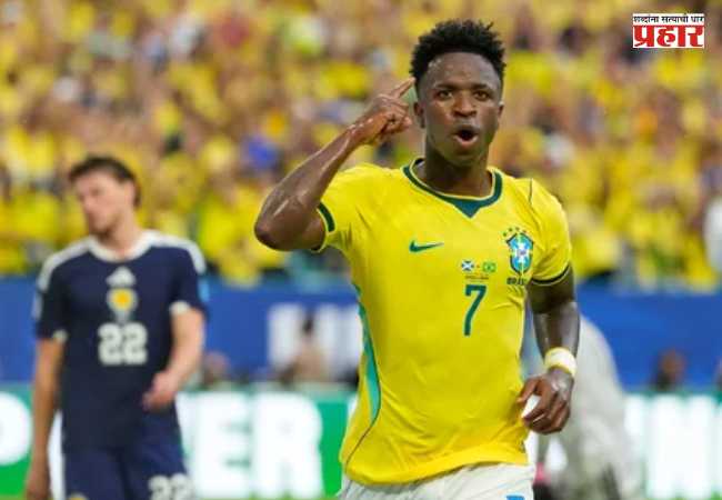 FIFA World Cup 2026 : ब्राझीलचा स्कॉटलंडवर ३-० दणदणीत विजय; विनिसियस ज्युनियरच्या दुहेरी गोलने ‘राऊंड ऑफ ३२’मध्ये दमदार प्रवेश