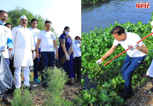 Nashik News : पर्यावरणदिनी नंदिनी नदीच्या स्वच्छतेसाठी विशेष मोहीम, मंत्री गिरीश महाजनही झाले सहभागी