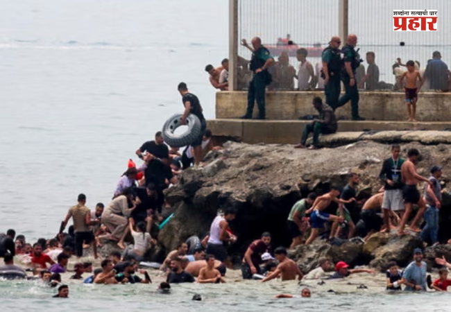 Spain Migration : स्पेनच्या स्यूटा सीमेजवळ हजारोंची घुसखोरी; समुद्रातून प्रवेशाच्या प्रयत्नांत १८ जणांचा मृत्यू