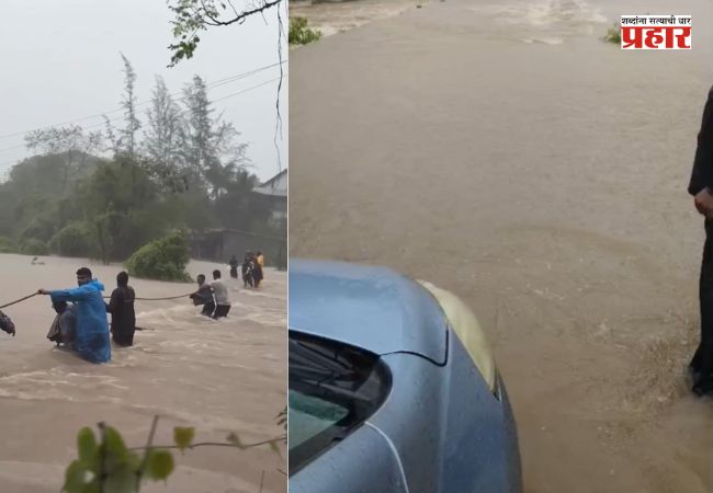 Heavy Rain In Palghar : घोणसई गावाला पाण्याचा वेढा; मुख्य पूल पाण्याखाली