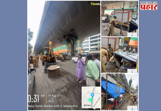 Encroachments on footpaths in the vicinity of Lalbaug's prestigious Ganpati mandals have been removed