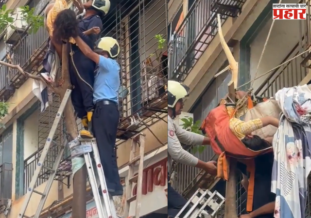 Bhandup Incident : दहाव्या मजल्यावरून पडली अन् झाडात अडकली; भांडुपच्या घटनेचा VIDEO पाहून धक्का