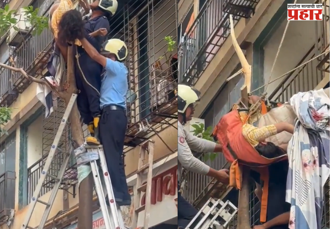Fell from the 10th floor and got stuck in a tree; shocking video of the Bhandup incident.