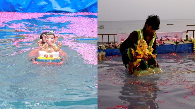 brihanmumbai munciple corporation 97 percent ganesh idols immersion in artificial lakes mumbai news