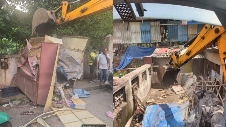 Municipal Corporations encroachment department carried out a major crackdown on 20 unauthorized structures and 15 stalls in Borivali