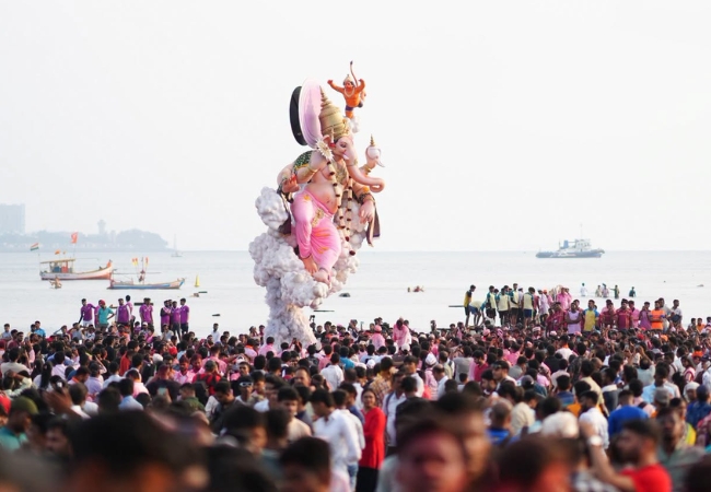More than 35,000 public and household Ganpati idols were immersed in Mumbai