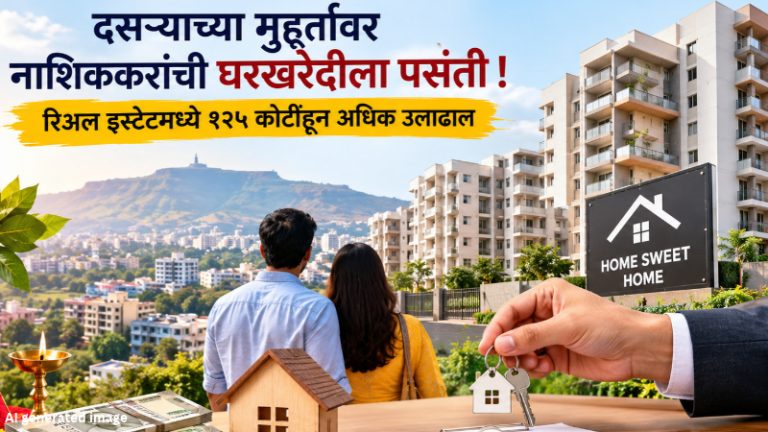 Nashik : दसऱ्याच्या मुहूर्तावर नाशिककरांची घरखरेदीला पसंती ! रिअल इस्टेटमध्ये १२५ कोटींहून अधिक उलाढाल