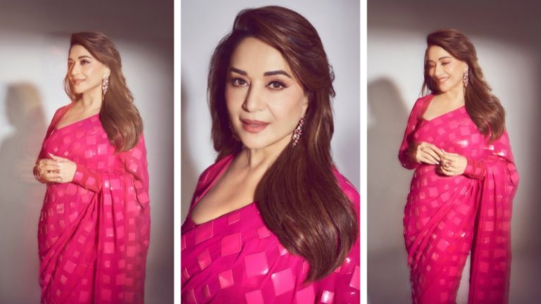 Madhuri Dixit: ‘धक धक गर्ल’चा गुलाबी साडीत घायाळ करणारा लूक, पाहा Photos