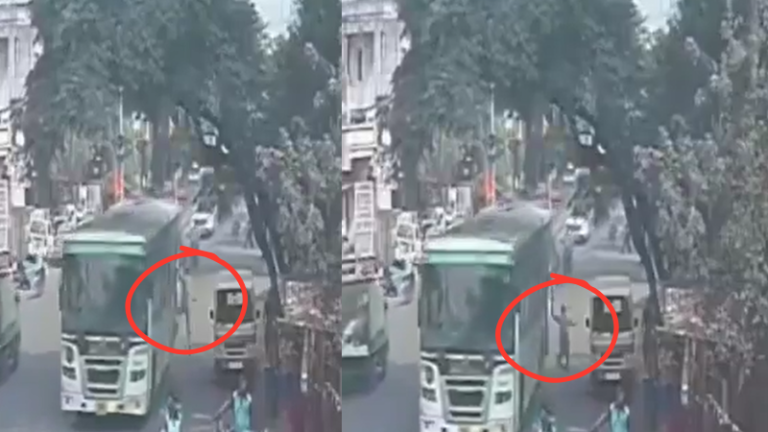 Nashik : नाशिकमध्ये सिटी लिंक बसचा थरार ! दरवाजा उघडल्याने वाहक रस्त्यावर फेकला गेला अन्…
